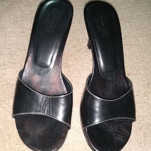 Coach Soft Leather Slide Stilleto Sandals 10